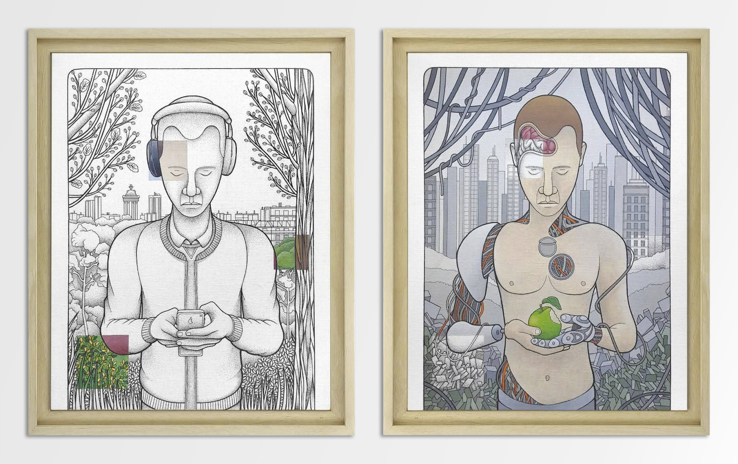 Diptyque réalisé par AtOme pour la vente caritative Art for Autism à Paris en 2016.